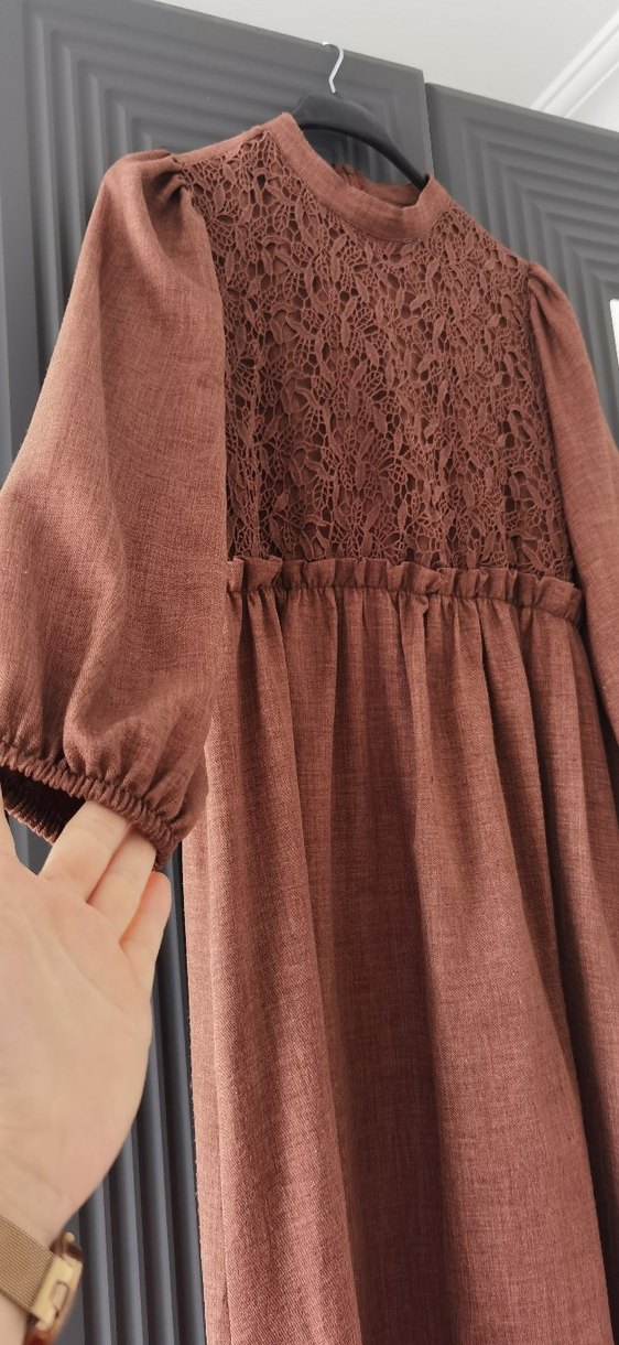 Diger Kadın Bohem Dantel Detaylı Uzun Elbise - Görsel 4