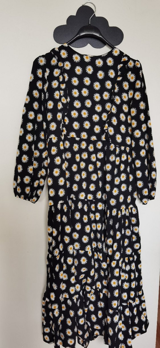 Çiçek Desenli Uzun Kadın Elbise - Görsel 4