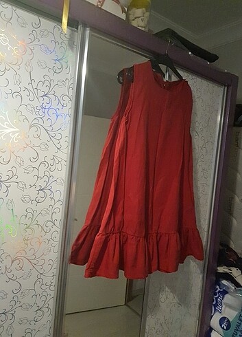 Koton Keten kırmızı elbise