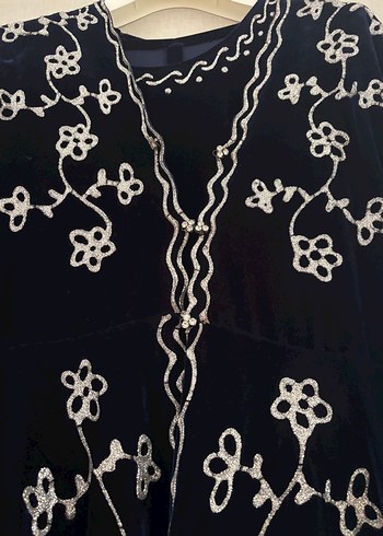 Nakışlı Lacivert kaftan - Görsel 4