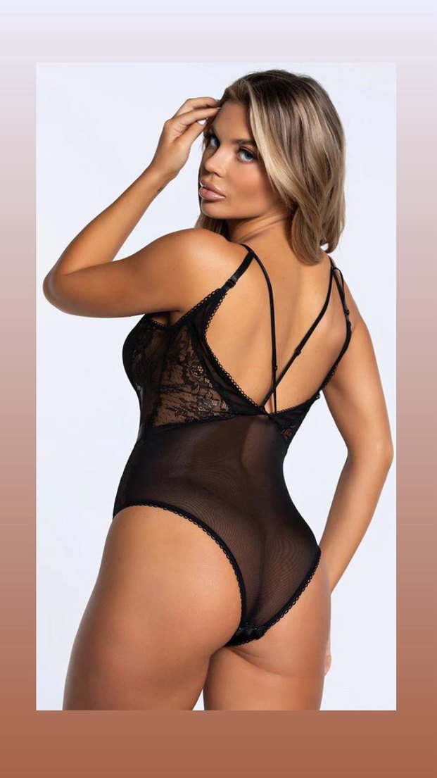 Siyah Dantel Detaylı Strappy Monokini - Görsel 3