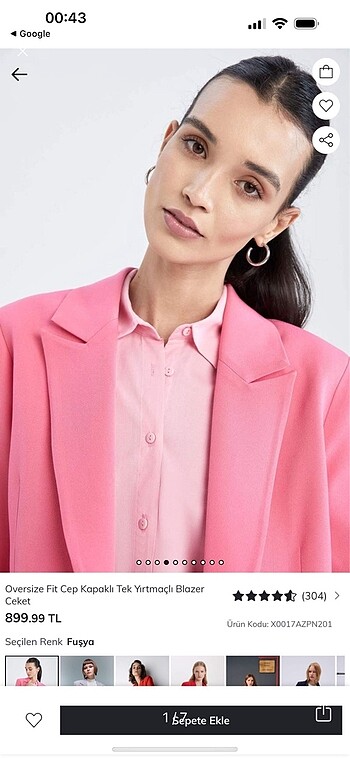 Defacto Pembe Blazer Ceket