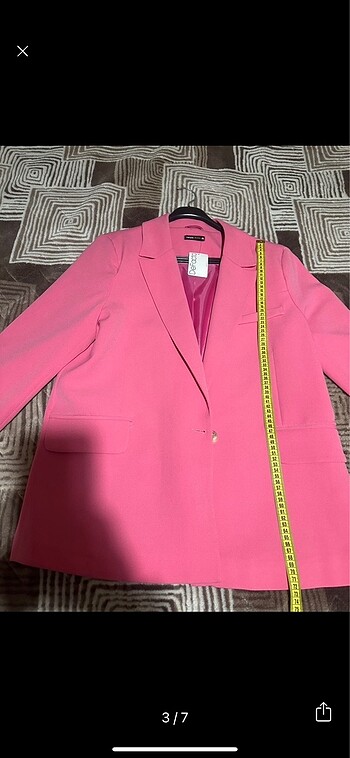 l Beden Pembe Blazer Ceket