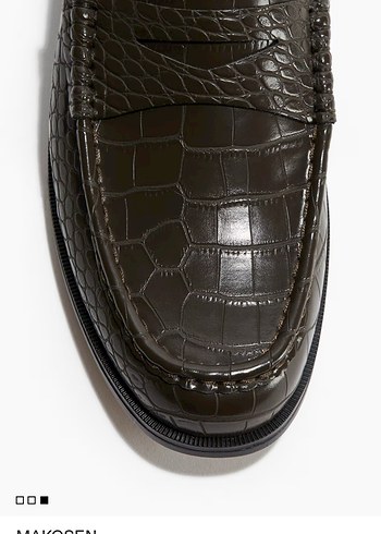 Koyu Haki Deri Erkek Makosen - Görsel 3