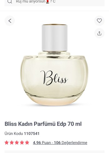 Bliss Kadın Parfümü EDP 70 ml