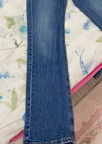 Düğmeli Mavi Denim Kadın Jean - Görsel 2