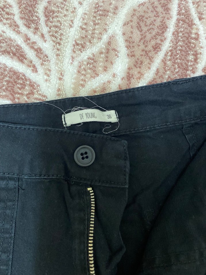 Siyah Pamuklu Salaş Kadın Pantolon - Görsel 3