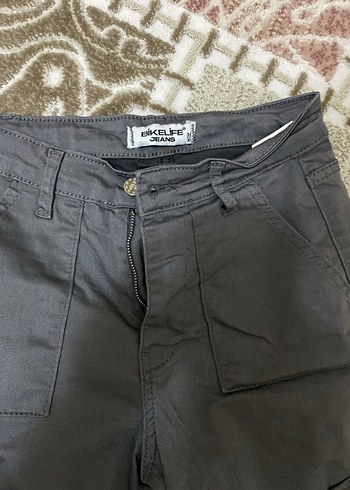 Gri Kamuflaj Desenli Kadın Bol Kesim Pantolon - Görsel 2