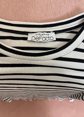 Kadın Çizgili Uzun Kollu Pamuklu Bluz - Görsel 2