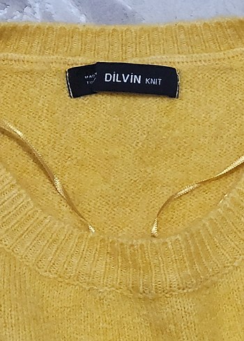 Dilvin Marka Sarı Hardal Uzun Kollu Örgü Kadın Kazak - Görsel 7