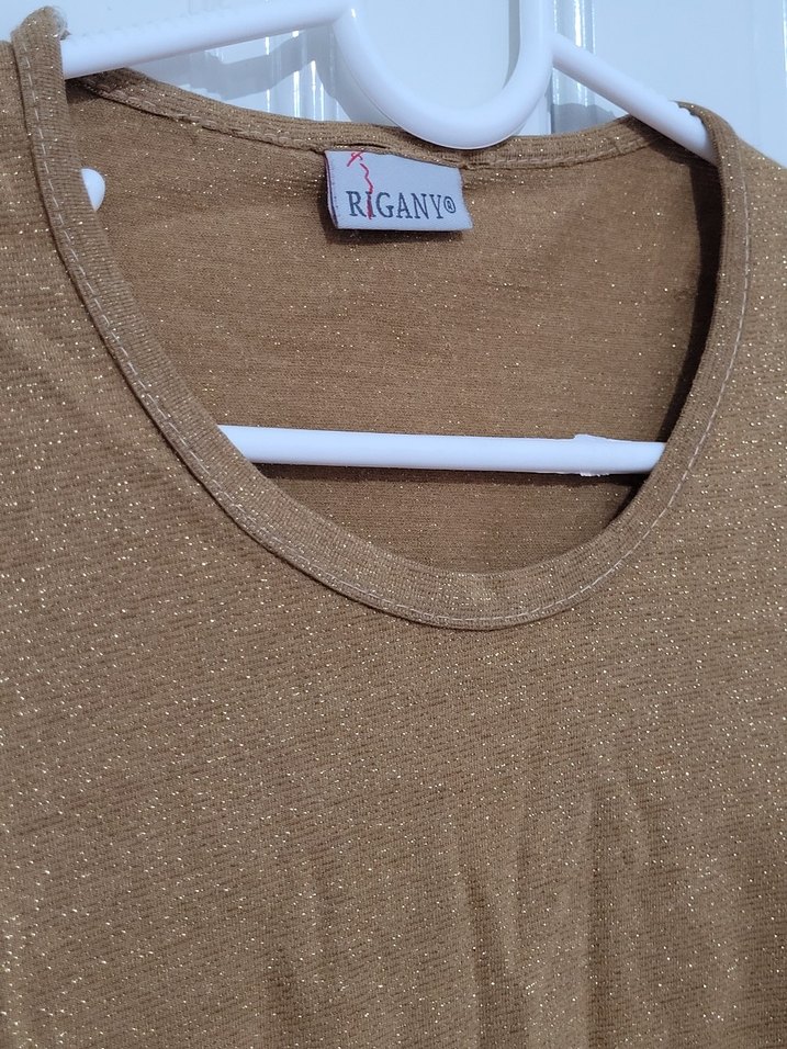 Gold Simli Uzun Kollu Kadın Bluz - Görsel 3