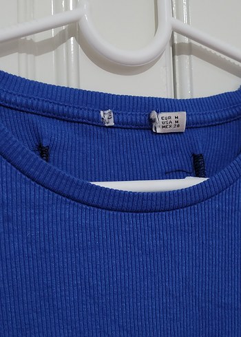 Mavi Kolları Volanlı Kadın Bluz - Görsel 5