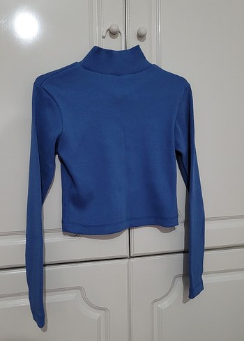 Mavi Kadın Balıkçı Yaka Uzun Kollu Bluz - Görsel 7