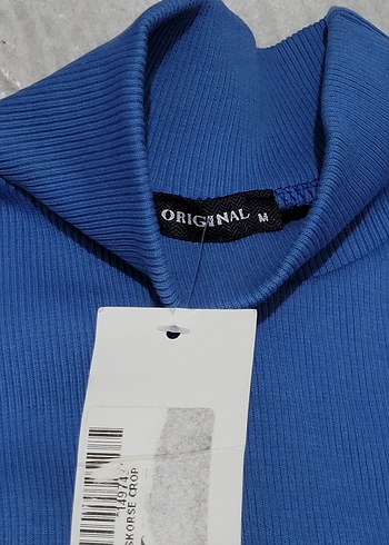 Mavi Kadın Balıkçı Yaka Uzun Kollu Bluz - Görsel 5