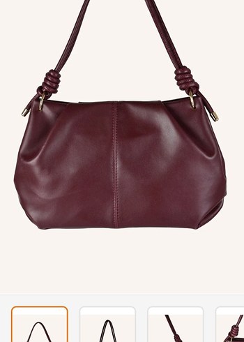 Kadın Düğüm Detaylı Bordo
Suni Deri Fermuarlı Omuz Çantası - Görsel 2
