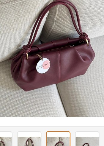 Kadın Düğüm Detaylı Bordo
Suni Deri Fermuarlı Omuz Çantası - Görsel 5