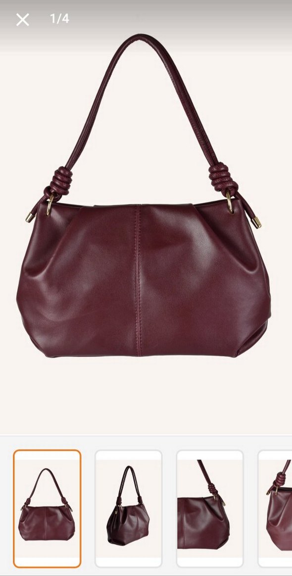 Kadın Düğüm Detaylı Bordo
Suni Deri Fermuarlı Omuz Çantası - Görsel 2