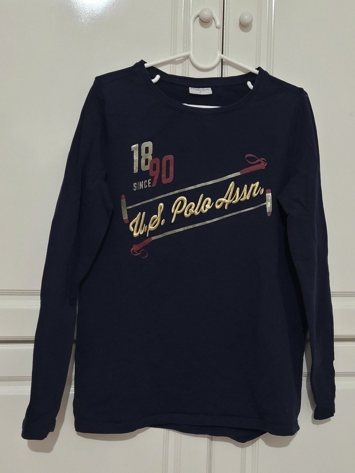 U.S. Polo Assn. Lacivert Pamuklu İnce Sweatshirt Tişört - Görsel 2