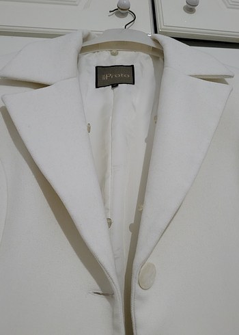 Kürklü Krem Kadın Klasik Kaban - Görsel 7