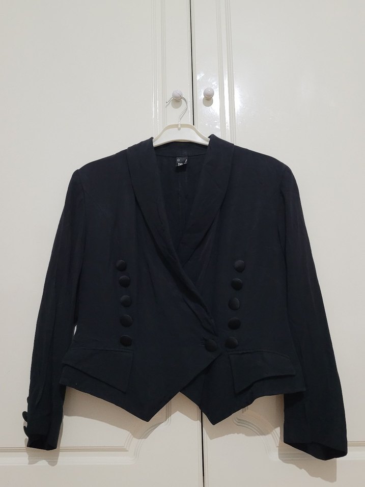 Kadın Vintage Siyah Blazer Ceket - Görsel 2