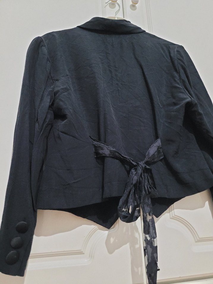 Kadın Vintage Siyah Blazer Ceket - Görsel 4