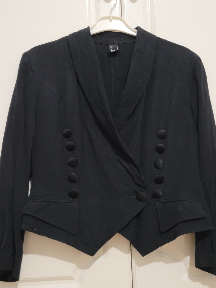 Kadın Vintage Siyah Blazer Ceket - Görsel 3