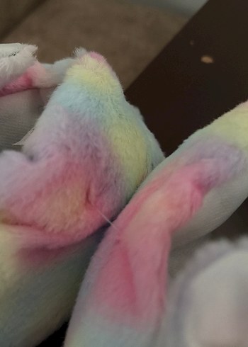 Kızlar İçin Renkli Bağlama Desenli Peluş Terlik - Görsel 3