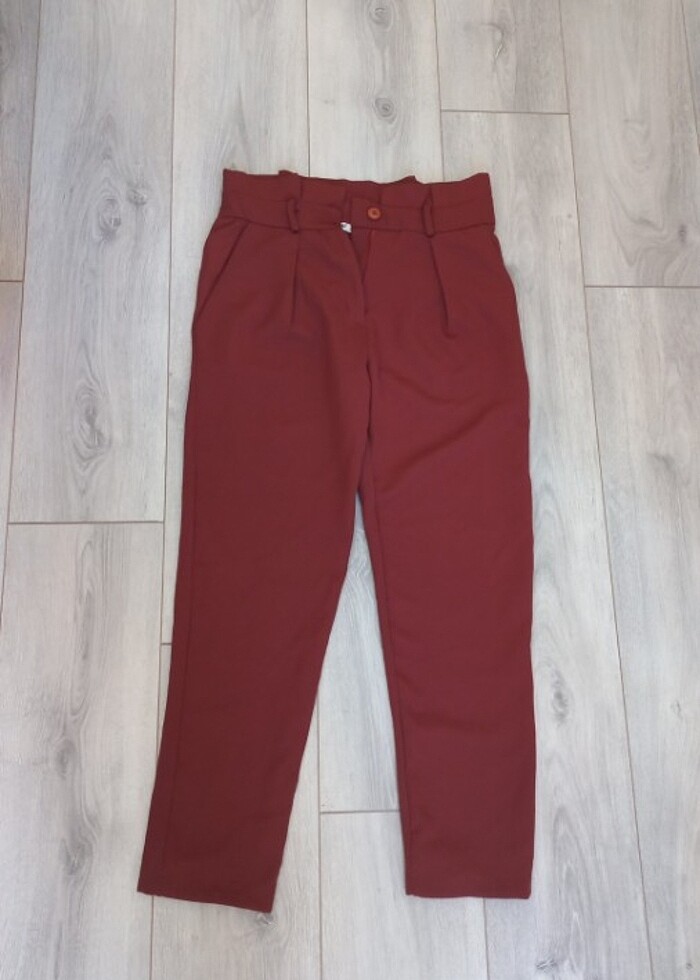 Kahverengi  kumaş pantolon - Görsel 2