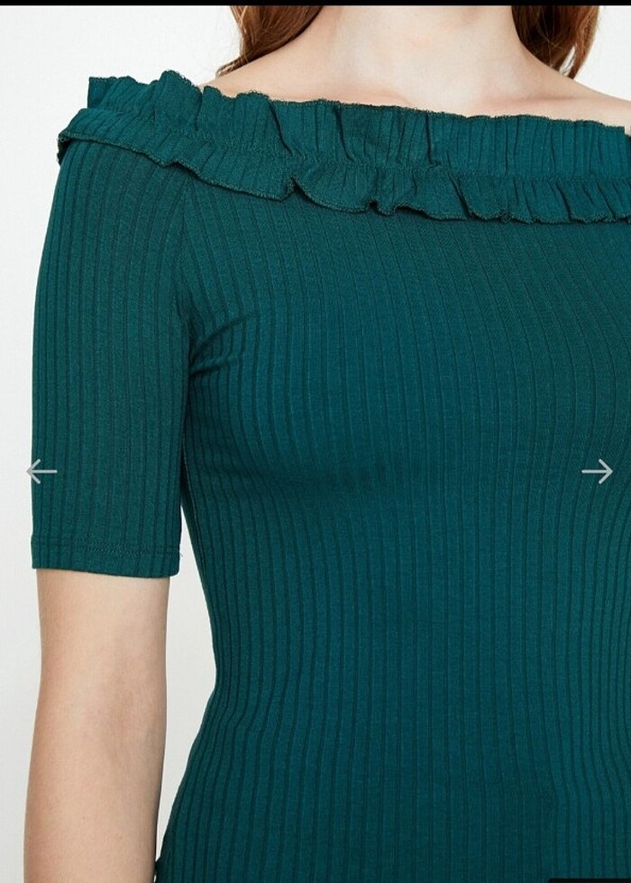 Koton zümrüt bluz - Görsel 2