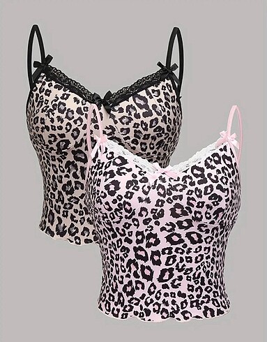 leopar desen shein crop