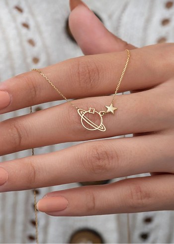 Diğer Minimalist Altın kaplama gümüş Kolye