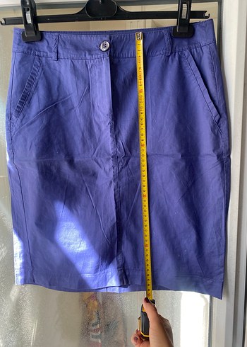 Mavi Midi kumas Etek - Görsel 5