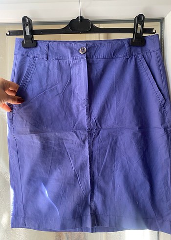 Mavi Midi kumas Etek - Görsel 3