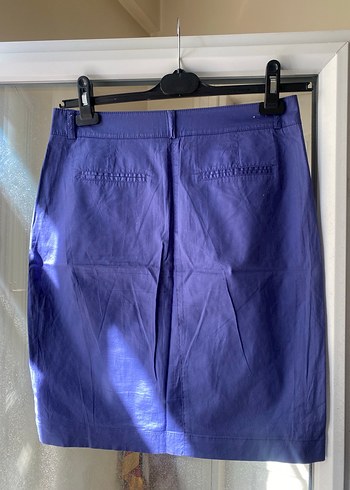 Mavi Midi kumas Etek - Görsel 2