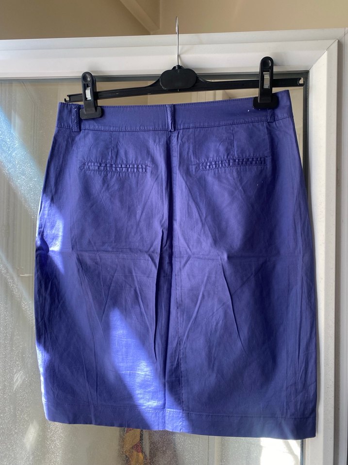 Mavi Midi kumas Etek - Görsel 2