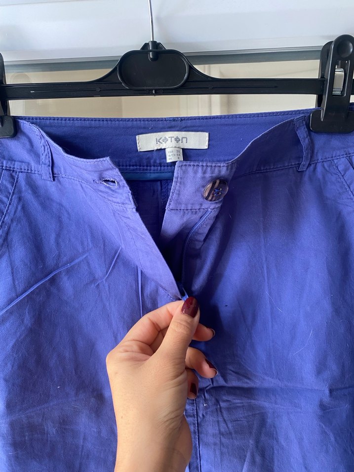 Mavi Midi kumas Etek - Görsel 4