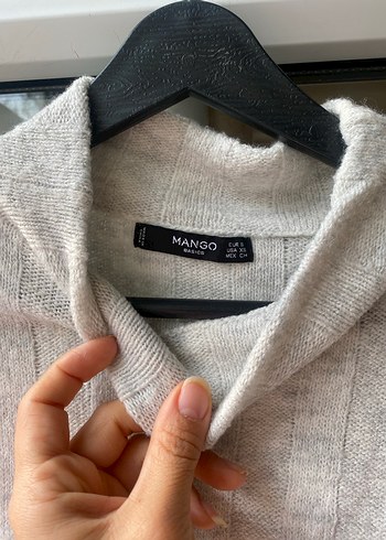 Gri akrilik Boğazlı Kazak - Görsel 4