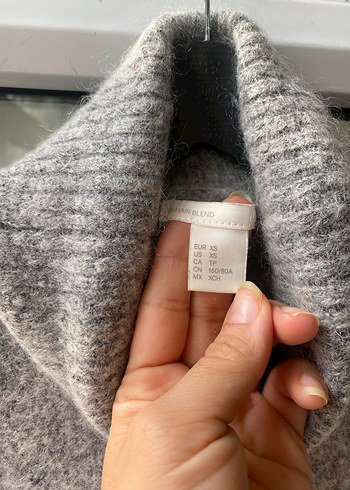 Gri moher yün Kazak - Görsel 4