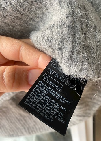 Gri moher yün Kazak - Görsel 5