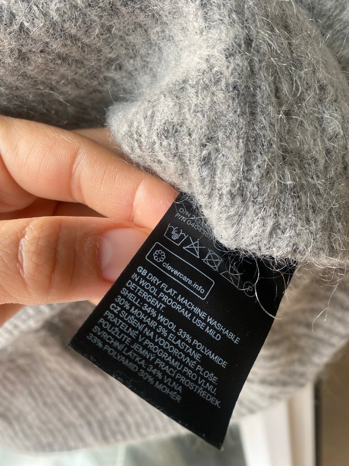 Gri moher yün Kazak - Görsel 5