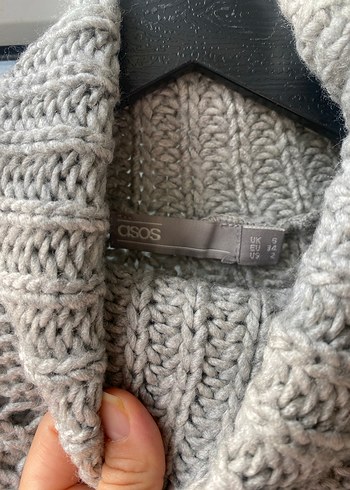 Gri Bohem Boğazlı Örgü Kadın Kazak - Görsel 4