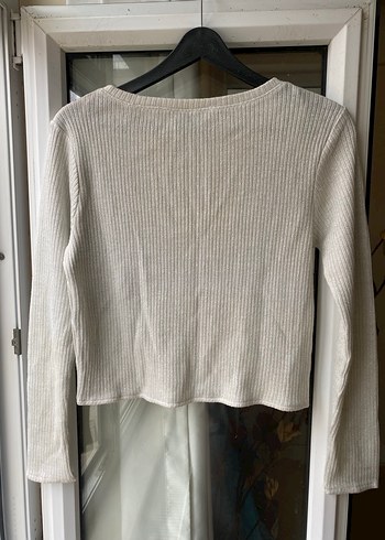 Hafif simli beyaz triko - Görsel 2