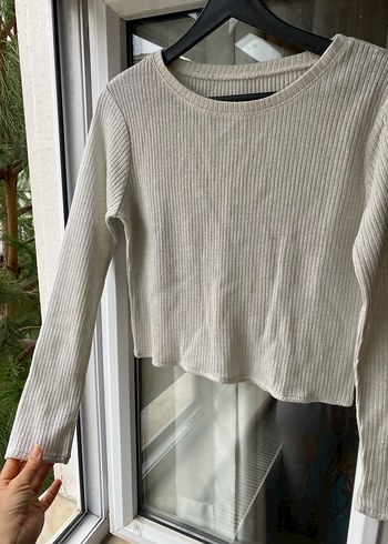 Hafif simli beyaz triko - Görsel 3