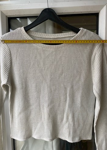 Hafif simli beyaz triko - Görsel 6