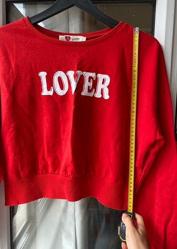 Lover slogan kirmizi crop - Görsel 5