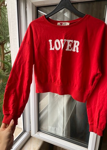 Lover slogan kirmizi crop - Görsel 3