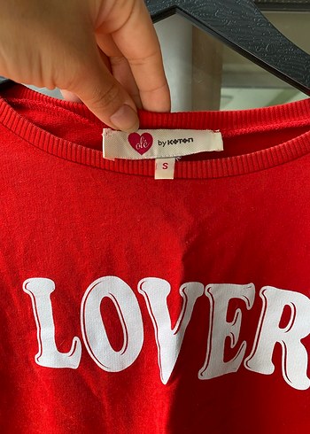 Lover slogan kirmizi crop - Görsel 4