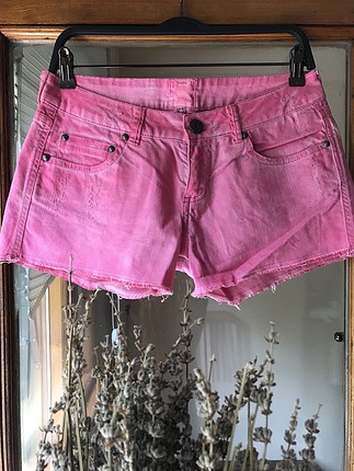 Bershka pembe kot şort