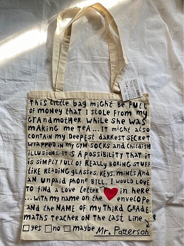 Diğer Yazili tote bag