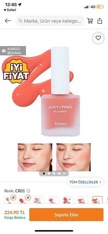  Beden Renk Missha Juicy Pang blusher